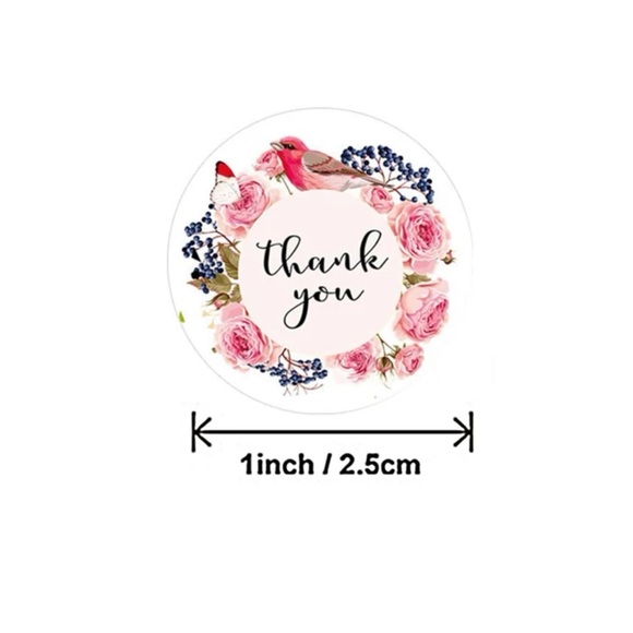 New 500 Pcs Floral Thank You Stickers 1 Inch Stationery Small Business Stickers - Picture 9 of 16